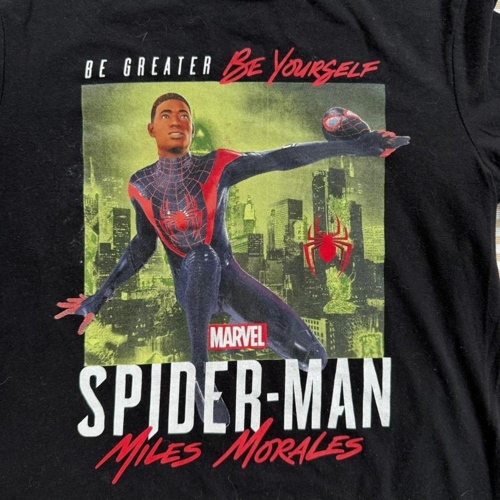Marvel‎ SpiderMan Miles Morales Tshirt Youth XL / Women's XS Graphic Tee